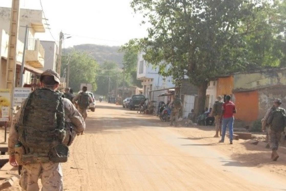 Patrolling inside Malian towns