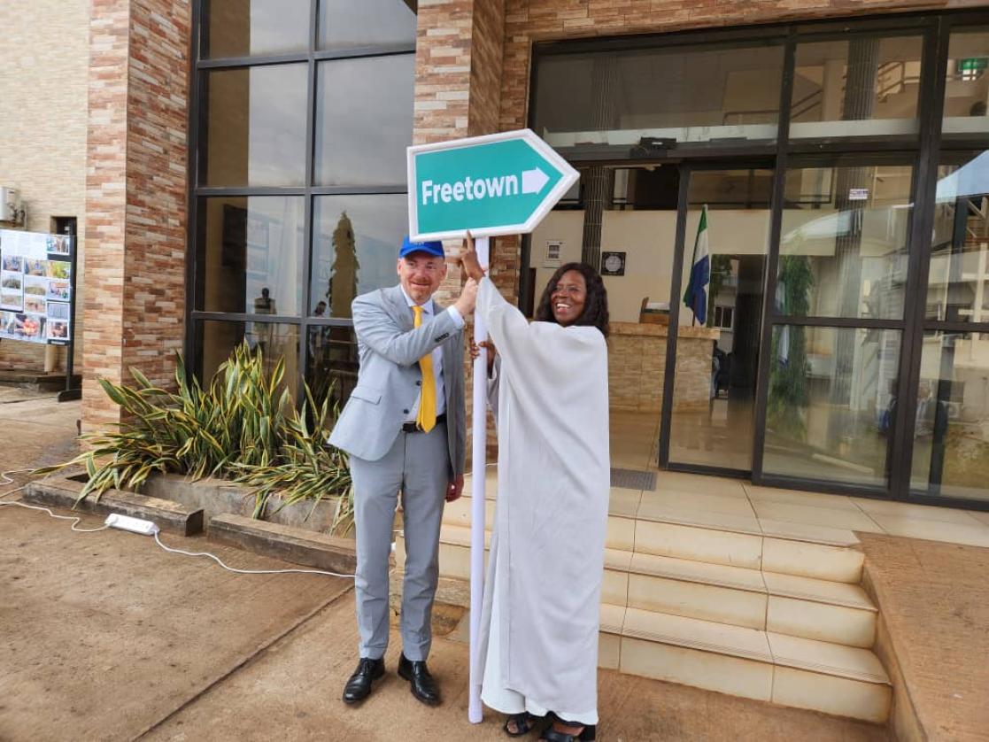 Ambassador Manuel Muller and the Minister of Planning & Economic Development