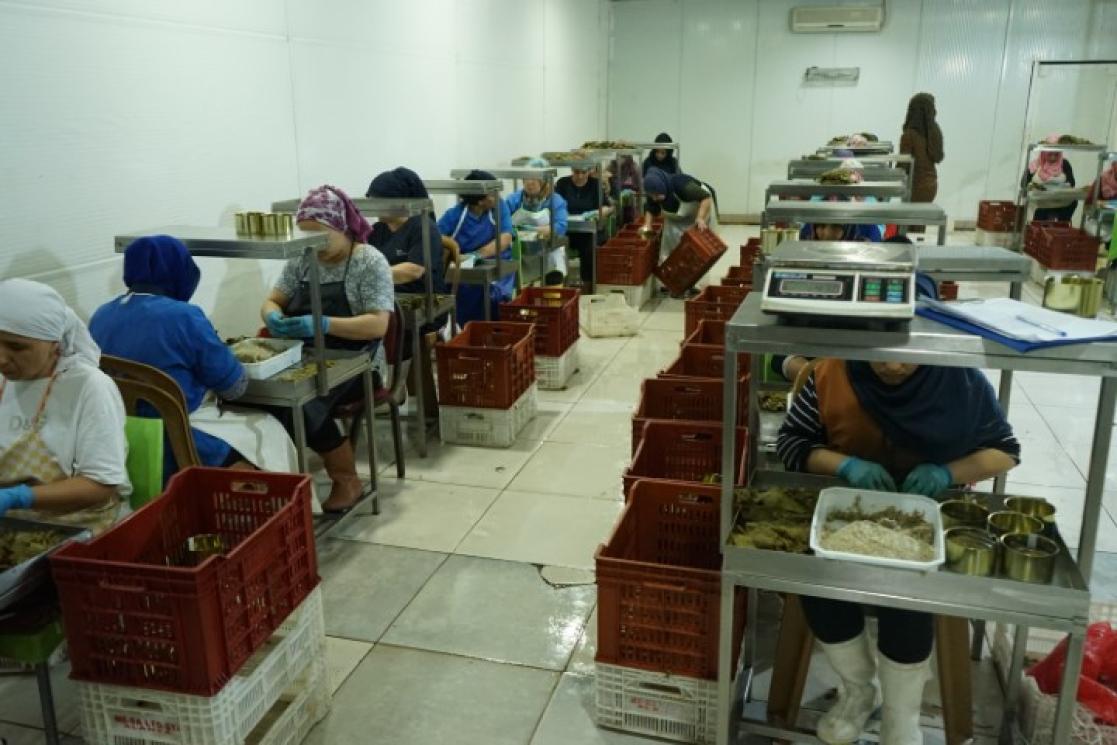 a group of women working 