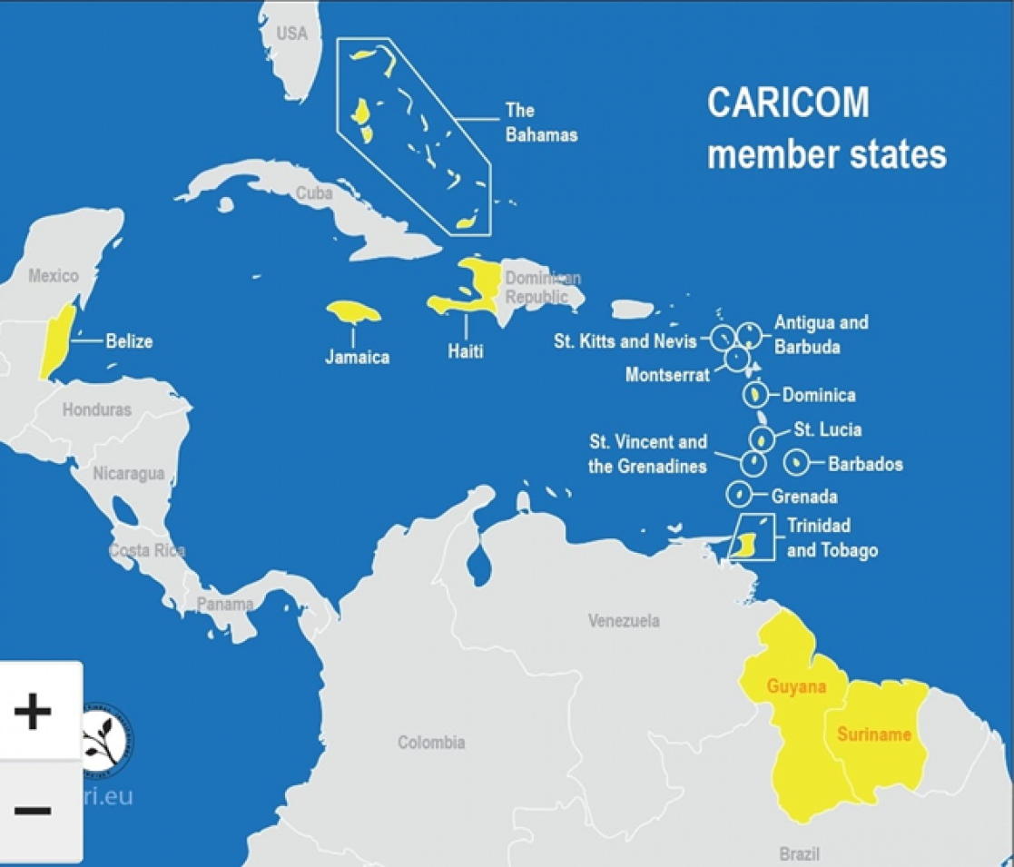 caricom member states map