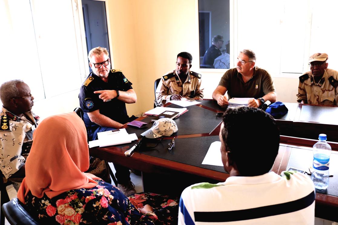 EUCS meeting commander discussing 