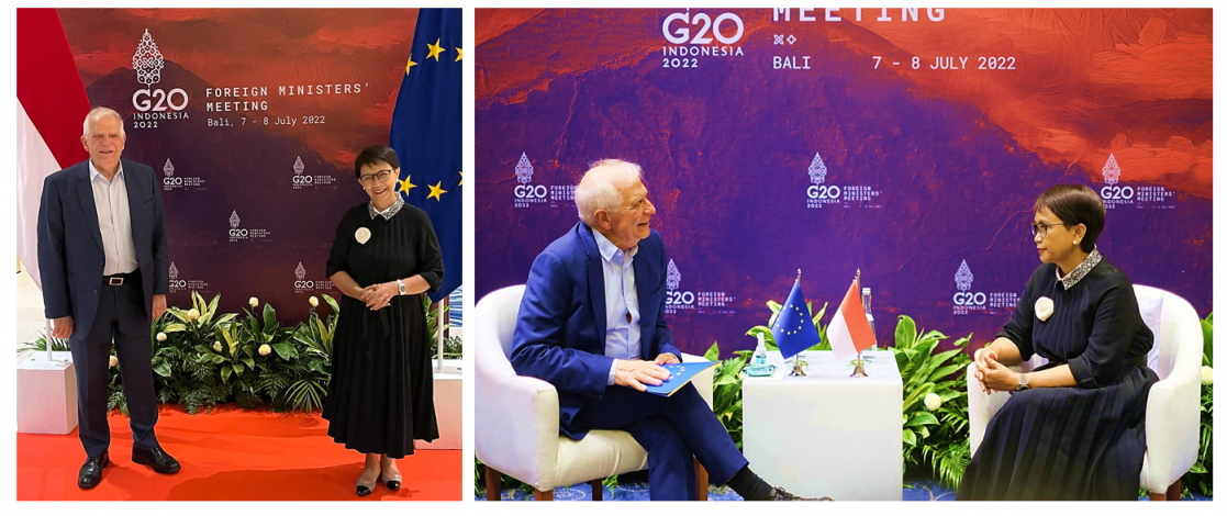 HRVP Josep Borrell with Indonesian Foreign Minister Retno Marsudi