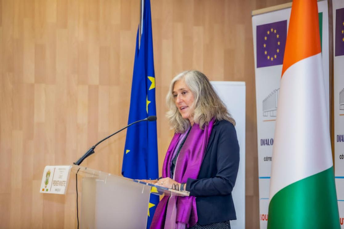 Woman speaking during a conference