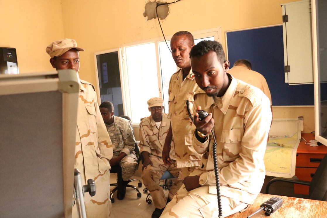 SLCG trainees using radio operator 