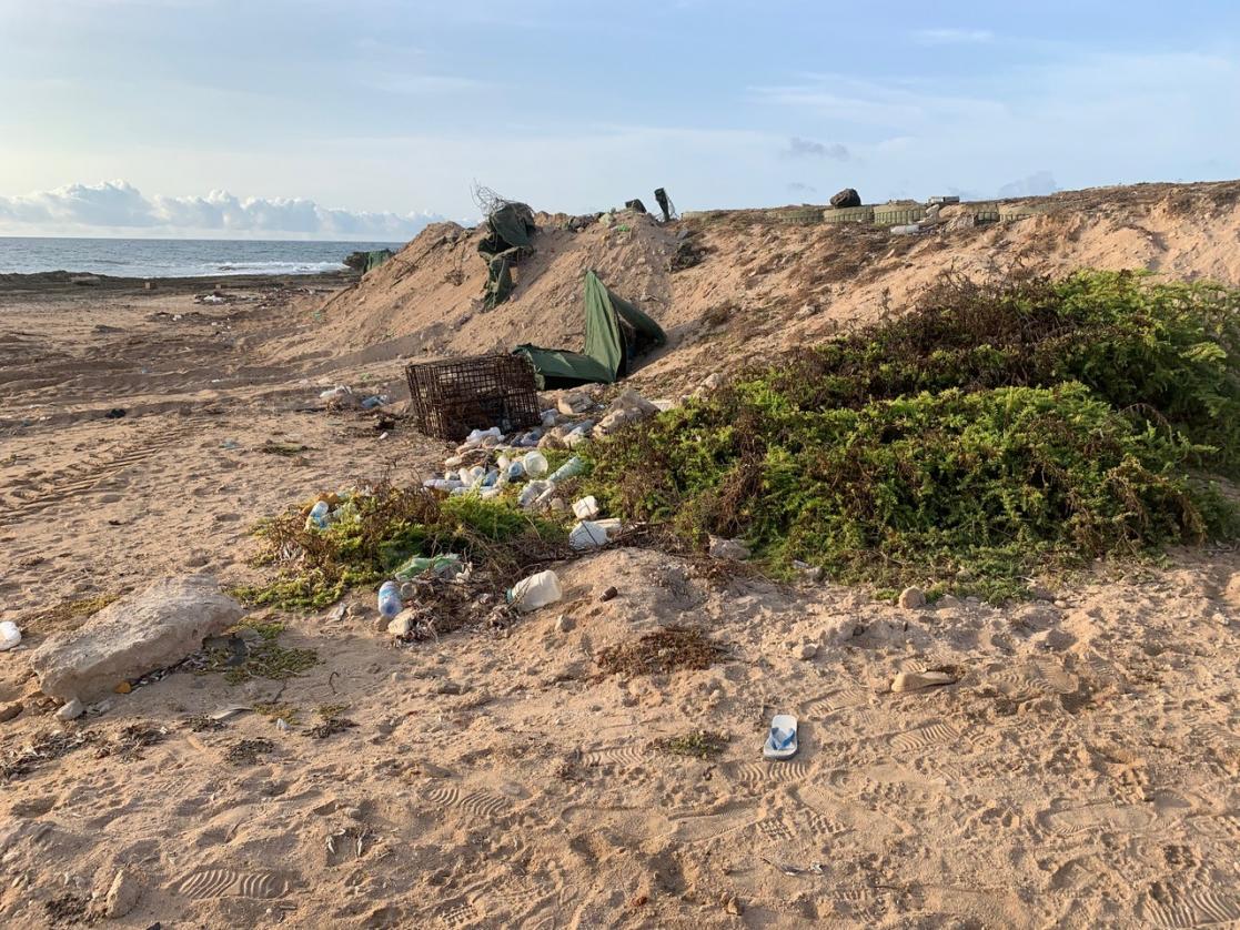 Plastic waste in Somalian coast.