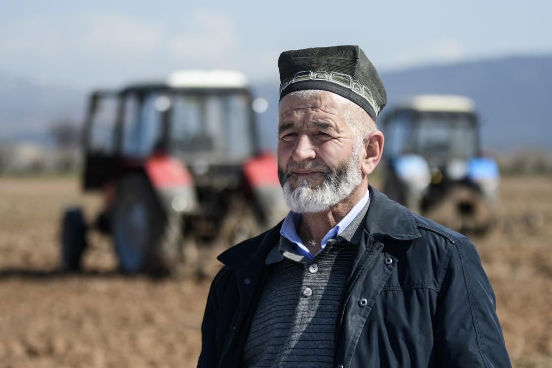Men in an agricultural field