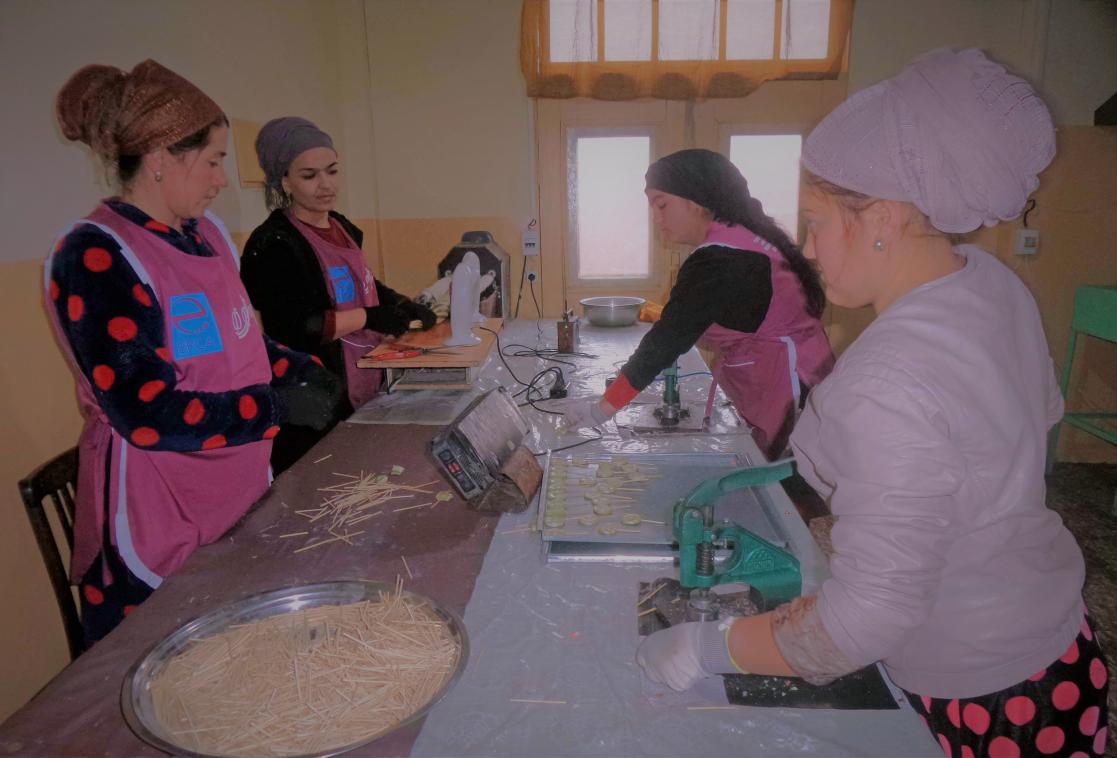 People working in the kitchen