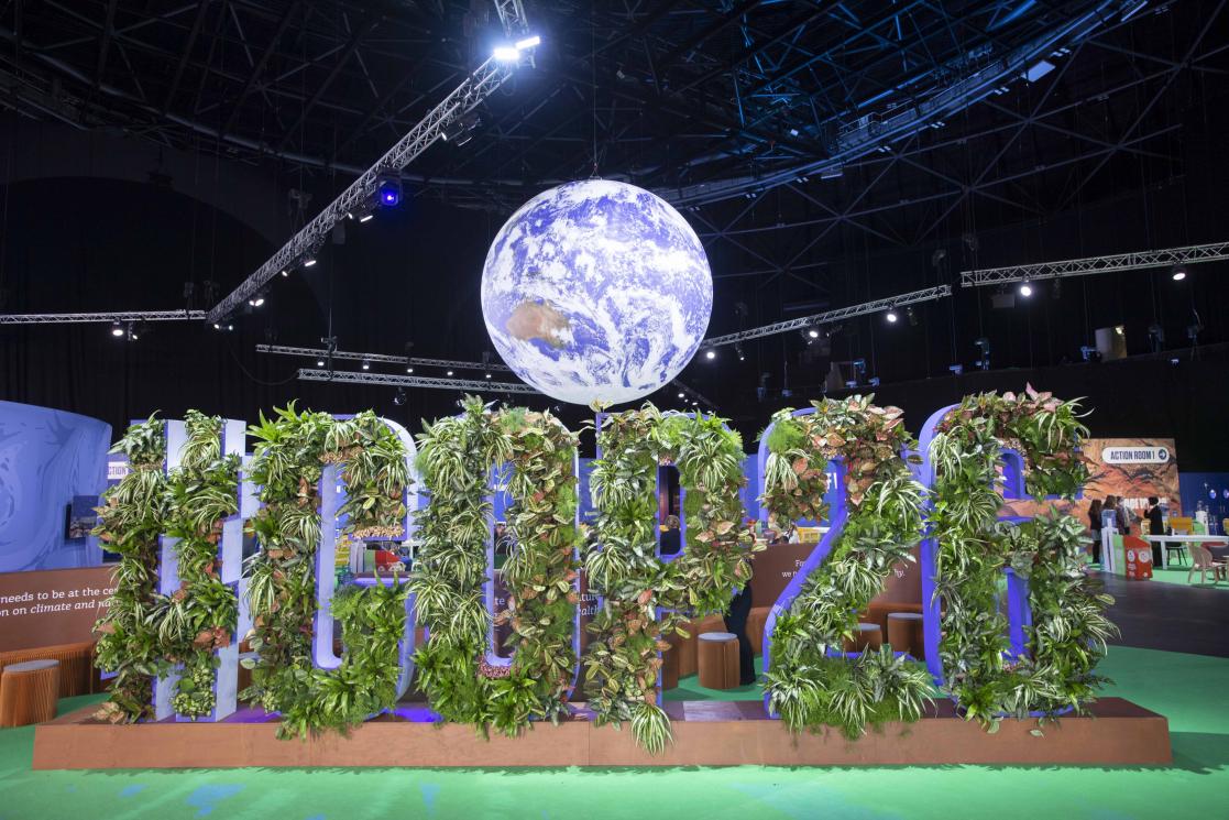 Letters made with plants