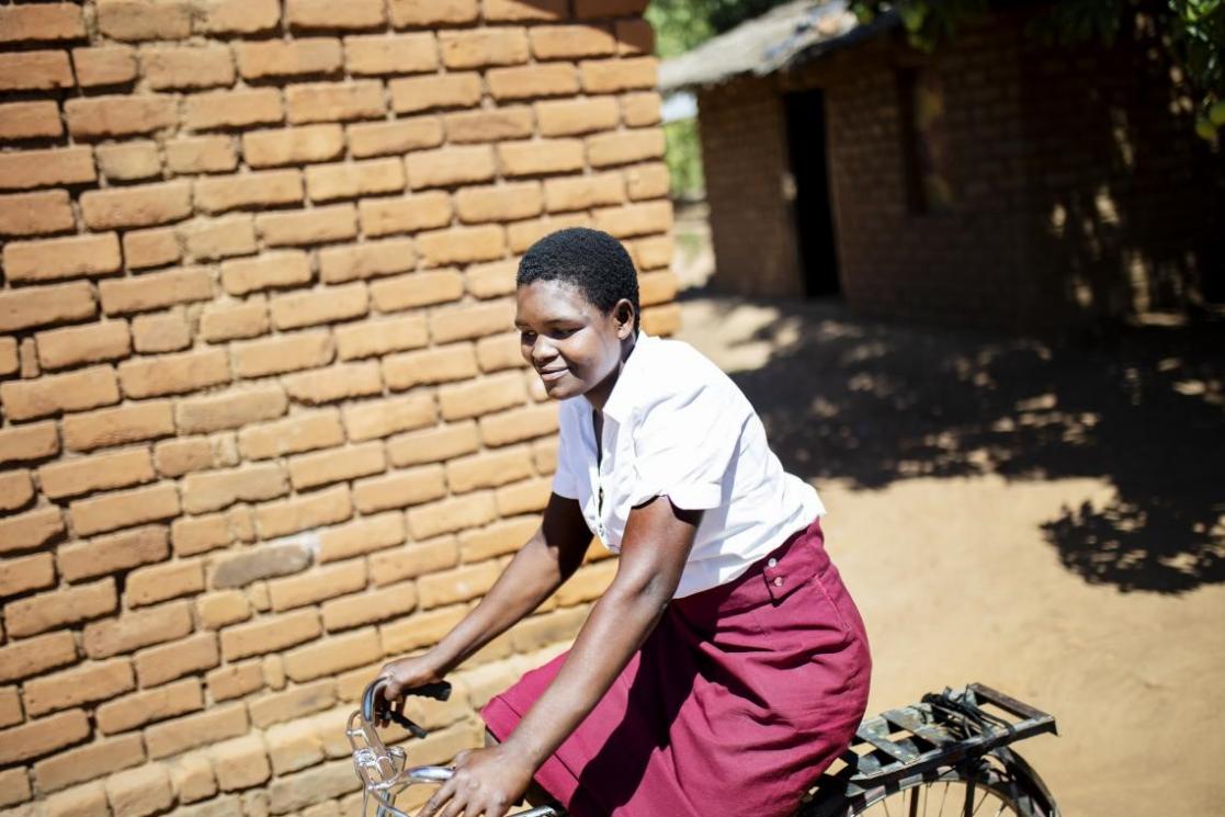 Woman riding a bicycle