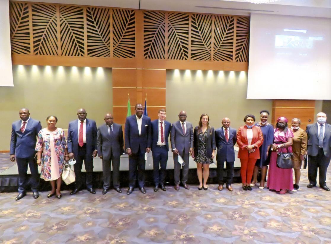 Family picture in an institutional place