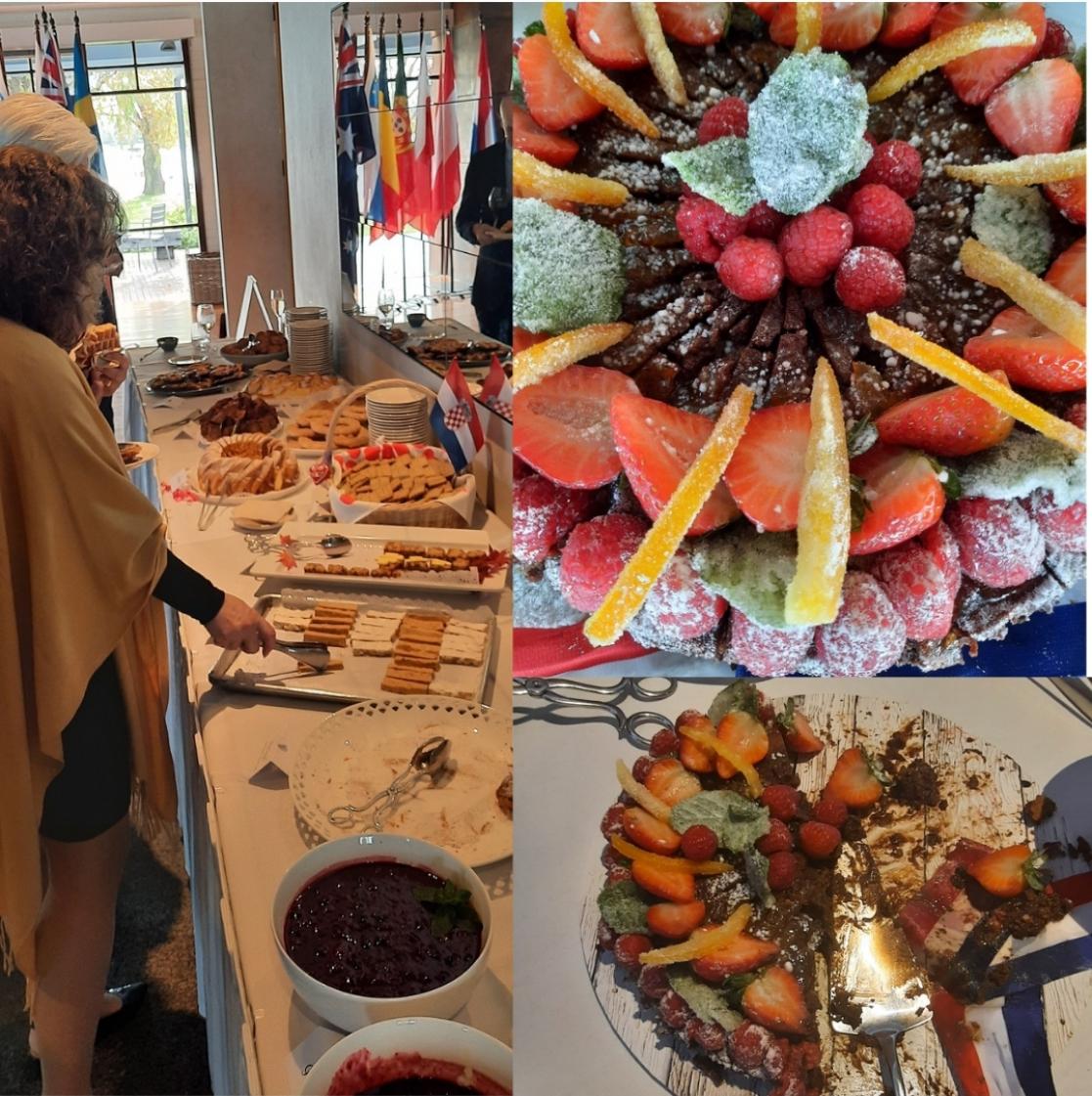 Collage of images of a dessert bar