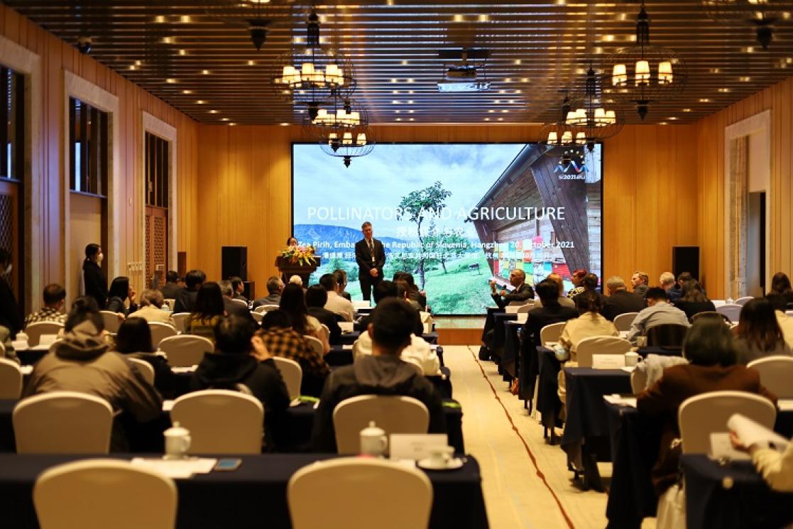 Audience and speakers during an event