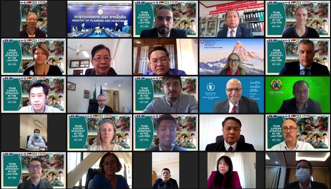 Collage of people during a video call