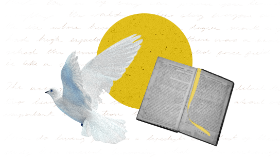 Dove and book