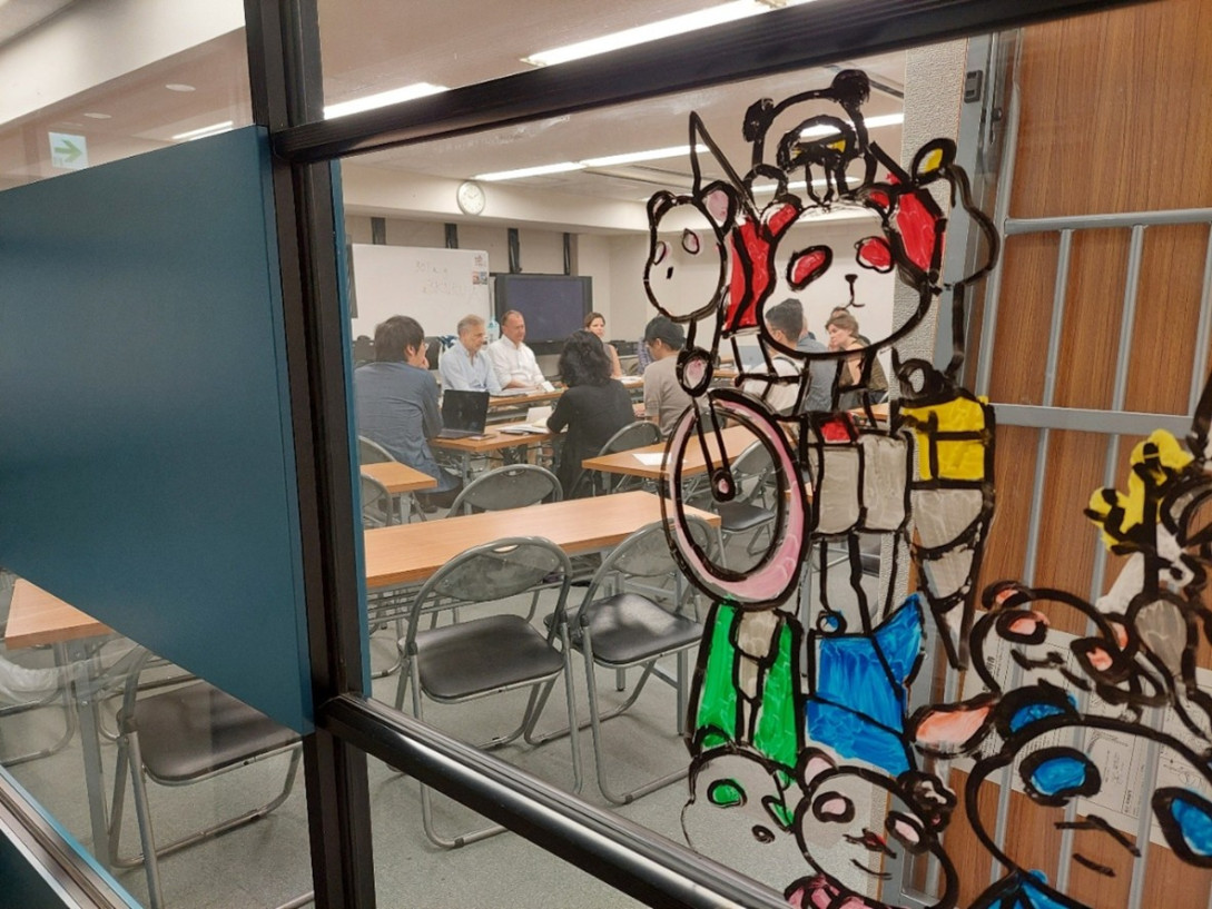 Animation workshop image of a glass panel. 