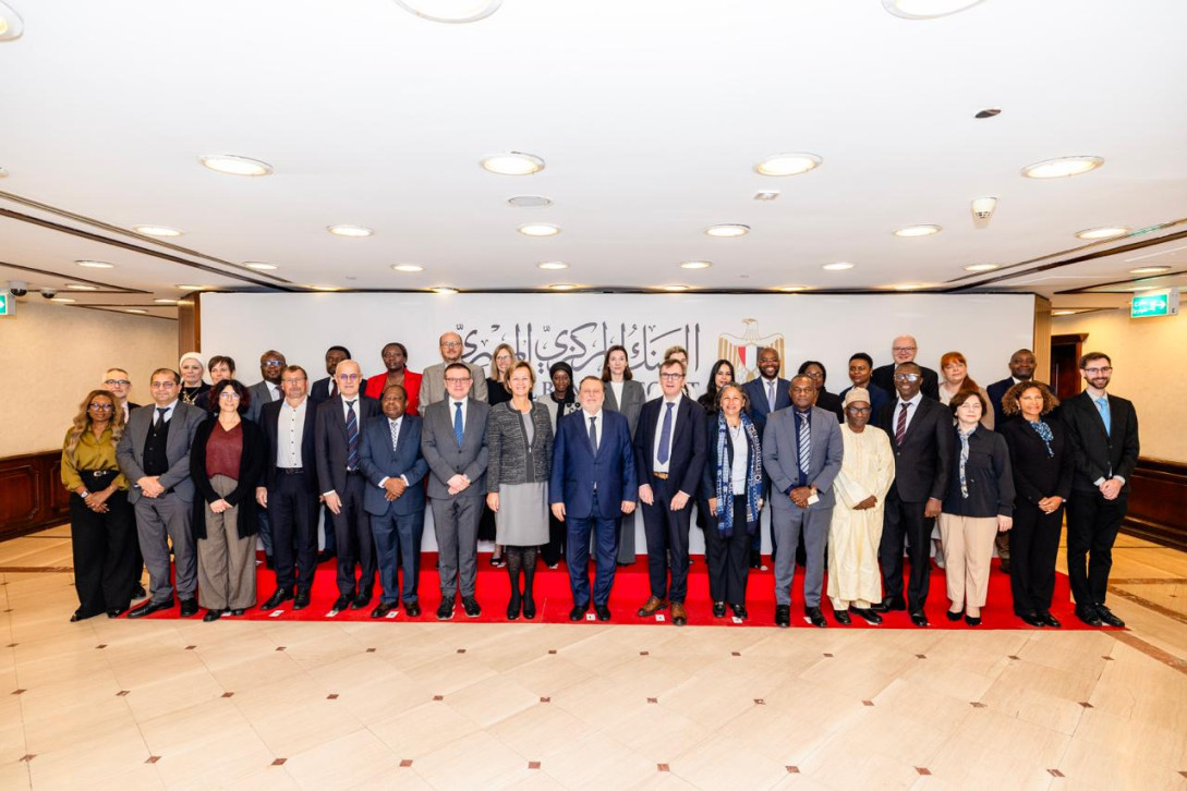 The EU Ambassador to Egypt, H.E. Angelina Eichhorst, and the Governor of the Central Bank of Egypt, 