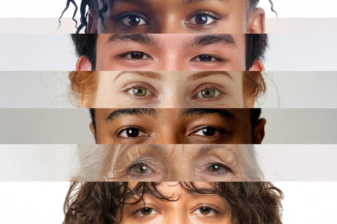 A mosaic composed of eyes