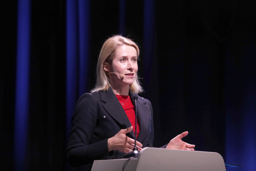 Kaja Kallas at the podium, during the Arctic Frontiers Conference