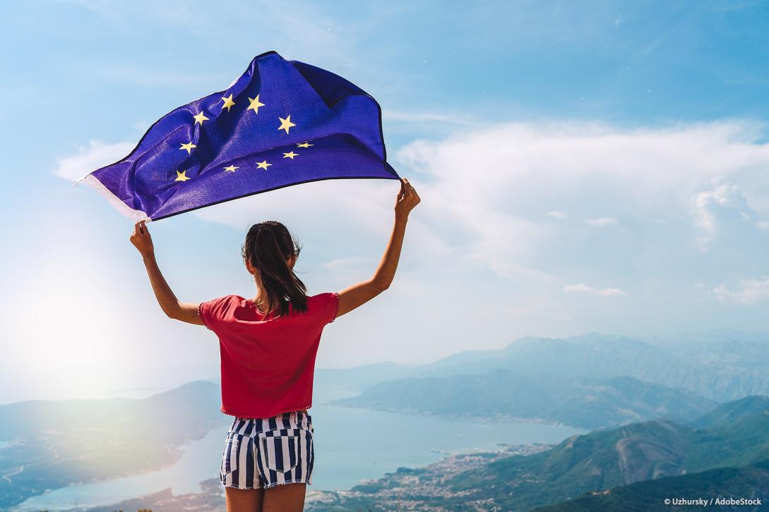 girl with EU flag