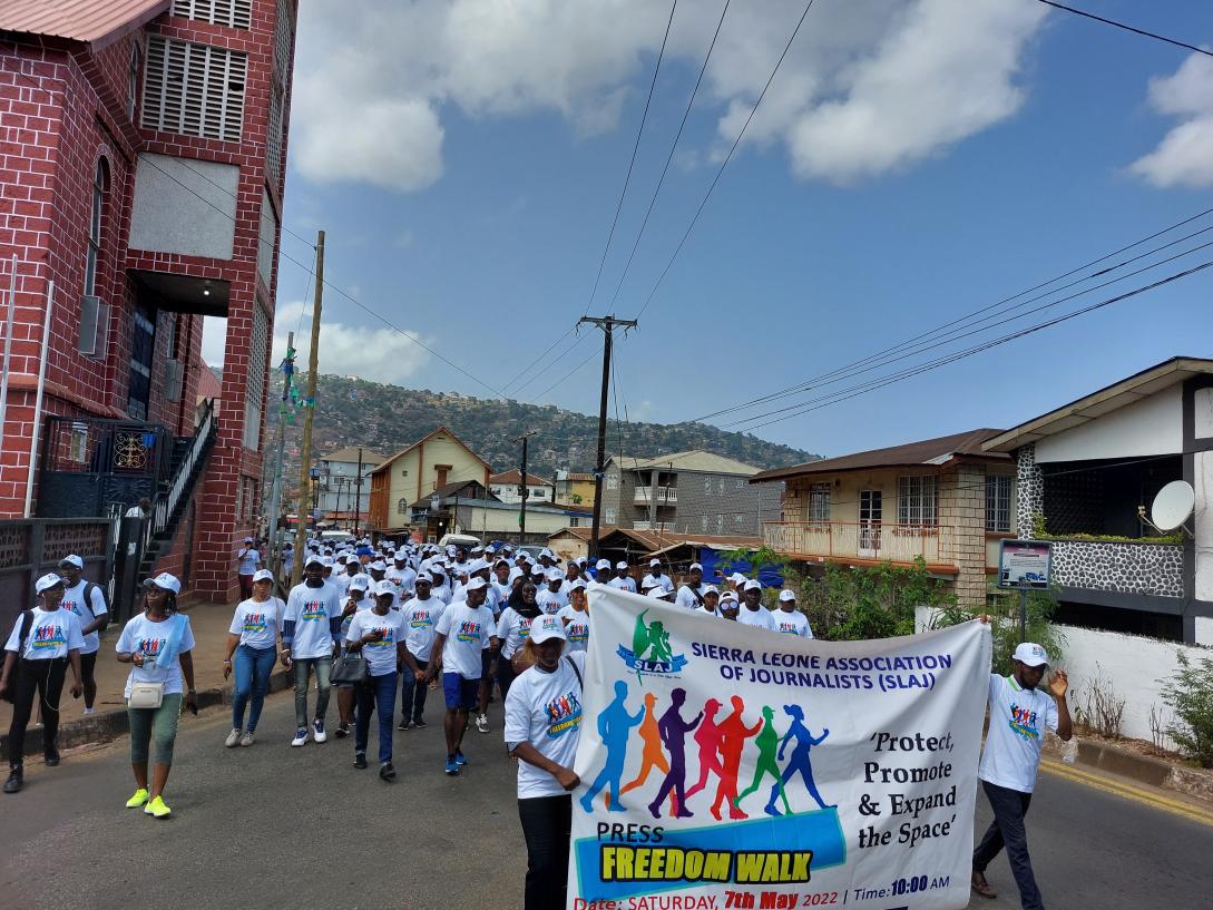 Press Freedom Walk 2022 in Freetown, Sierra Leone