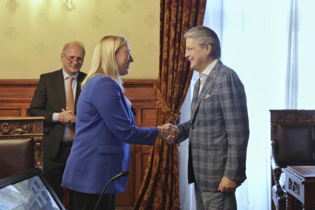 Jutta Urpilainen, Comisaria de Asociaciones Internacionales de la Unión Europea; y, Guillermo Lasso, Presidente Constitucional de la República del Ecuador
