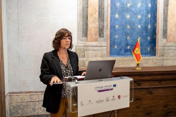 Minister of Culture and Media, Dr. Tamara Vujović, speaking at the final event of the IPA 3C project "Cross-border exchange with the aim of developing culture and creative industries,"