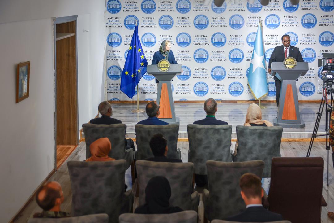 Somali DPM, Salah Jama, and EU's PSC Chair and Deputy Political Director of the EEAS, Ambassador Delphine Pronk