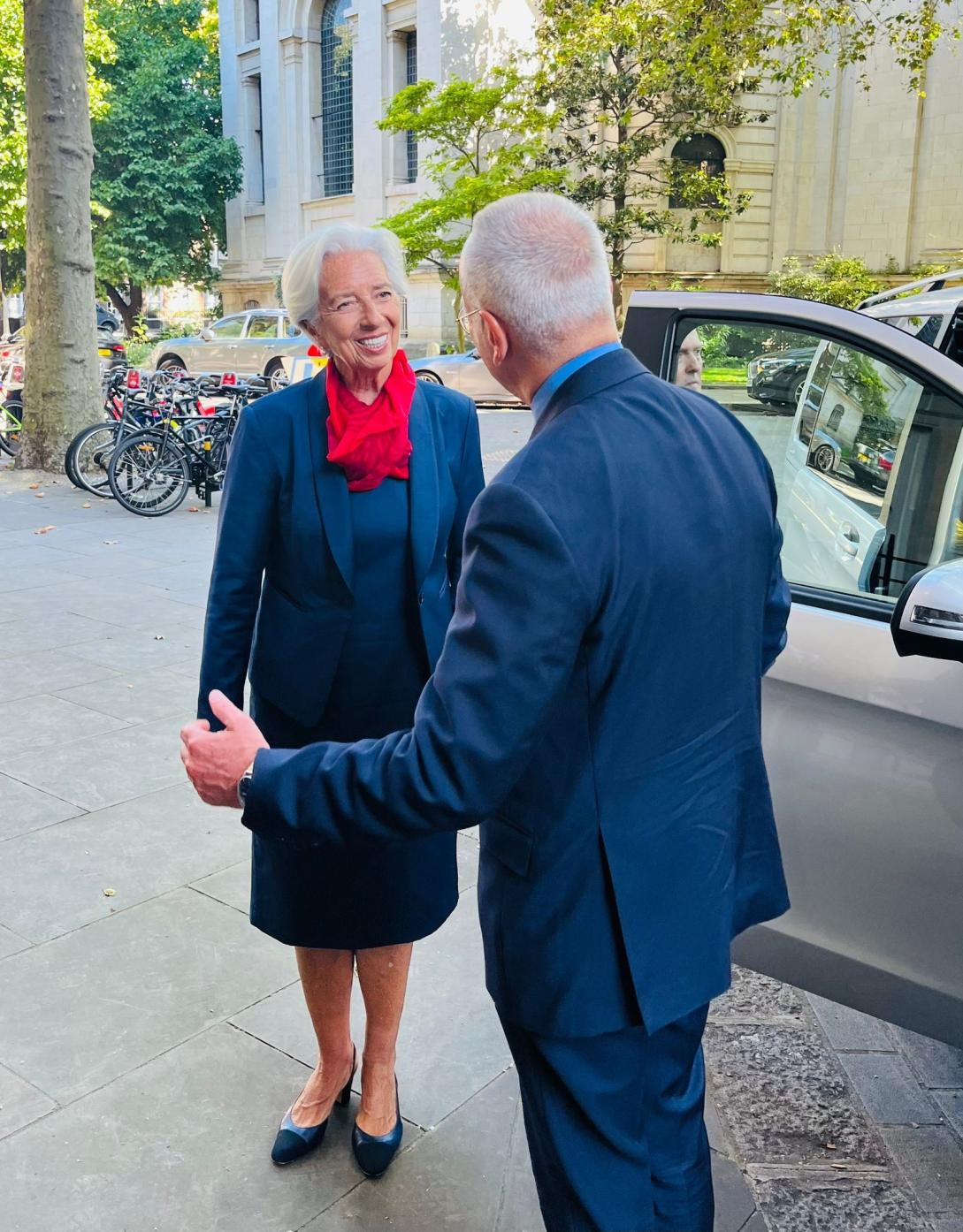 ECB President Christine Lagarde and EU Ambassador Pedro Serrano