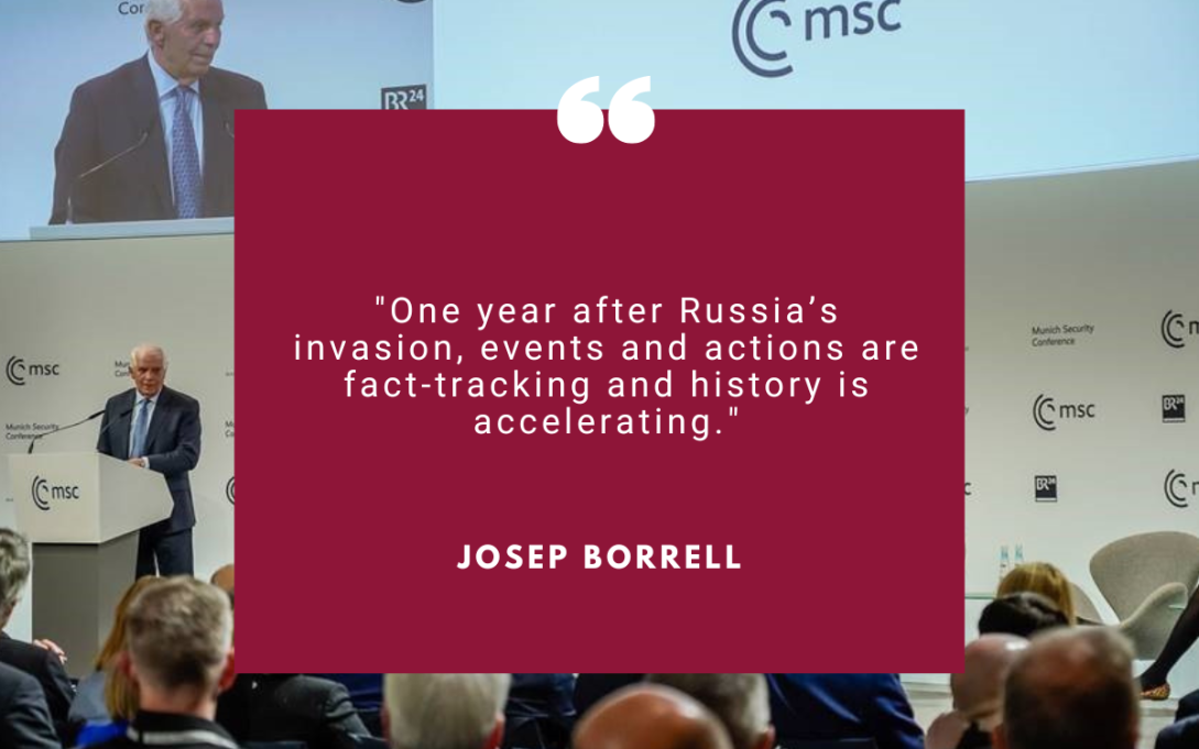 Pictuquote illustrating HRVP's intervention at Munich Security Conference
