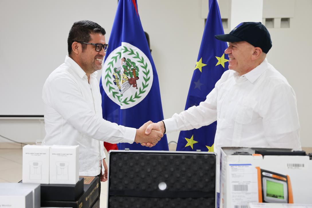 Aniceto Rodriquez, Head of Cooperation, EU Delegation and Jose Urbina, Chief Executive Officer of MPUELE