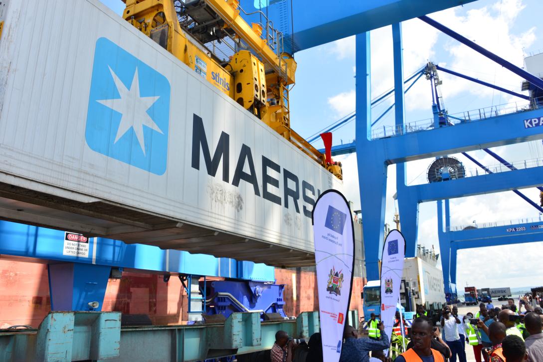 Flagging off the first shipment of horticultural produce destined for European market
