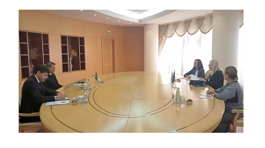 The Ambassador of the European Union to Turkmenistan Beata Pęksa presented copies of her credentials to the Minister of Foreign Affairs Rashid Meredov