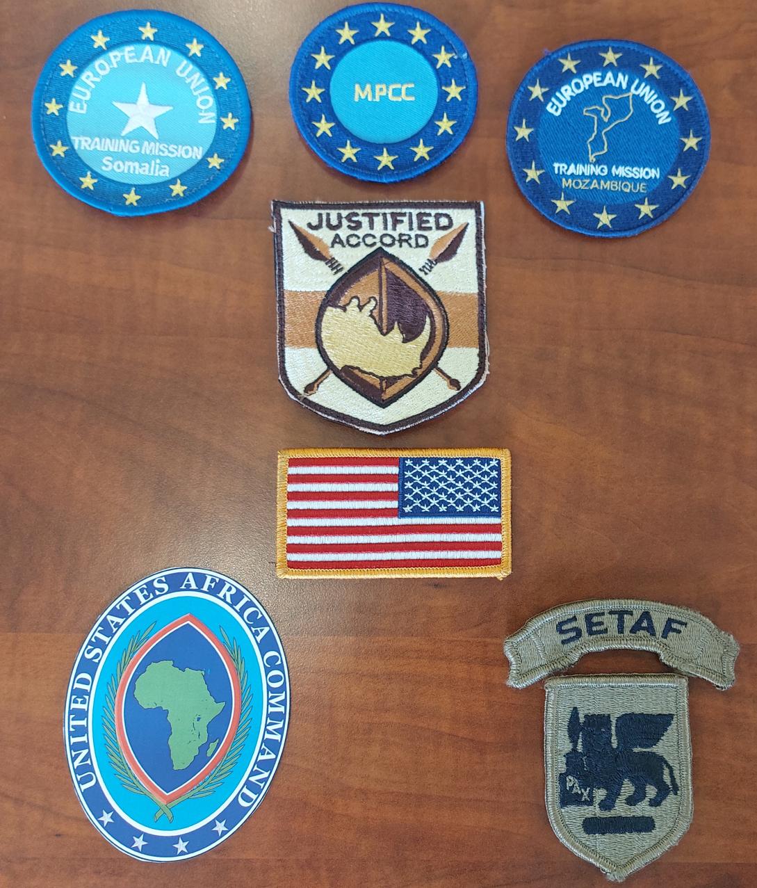 A group of mission patches