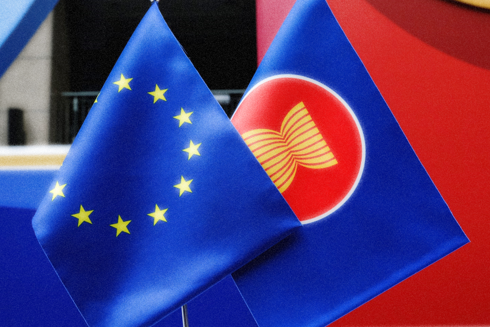 EU and ASEAN flags