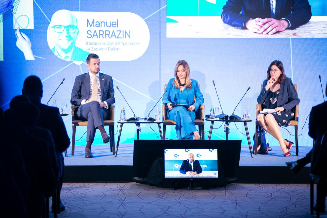 Oana Cristina Popa, Jakov Milatović, Daliborka Uljarević at the conference 11 years of progress and challenges