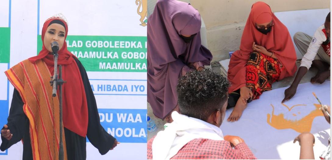 Marka residents in Somalia in  participating in  Arts and Culture Festival aimed at bringing together youth and artists to enhance the role of arts in peacebuilding and reconciliation