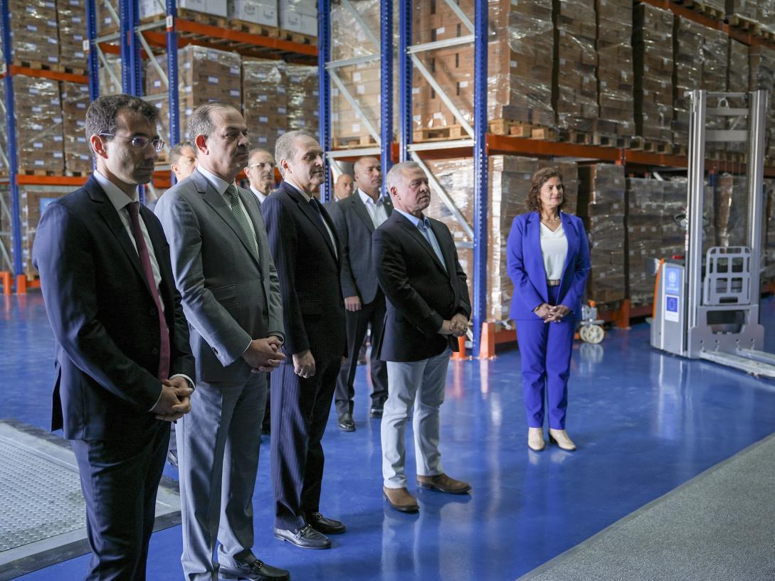 Ambassador with HM King Abdullah at Ministry of Health warehouse
