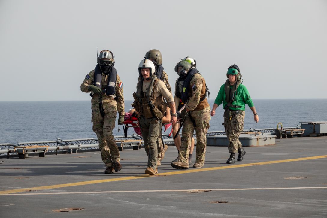 EUNAVFOR APSIDES Injured Seafarer Transfer and Surgery