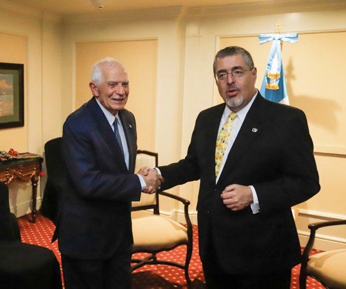 Reunión entre el Alto Representante, Josep Borrell, y el presidente electo de Guatemala, Bernardo Arévalo
