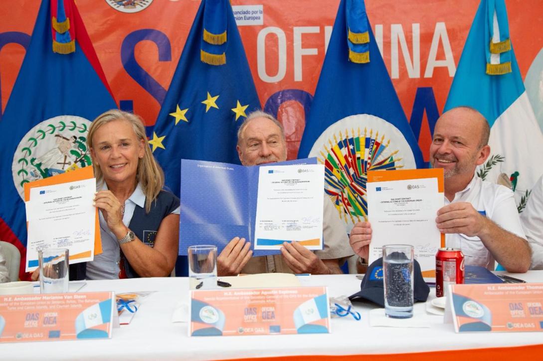 Firma de acuerdo de cooperación OEA y UE en la Zona de Adyacencia en Belice y Guatemala