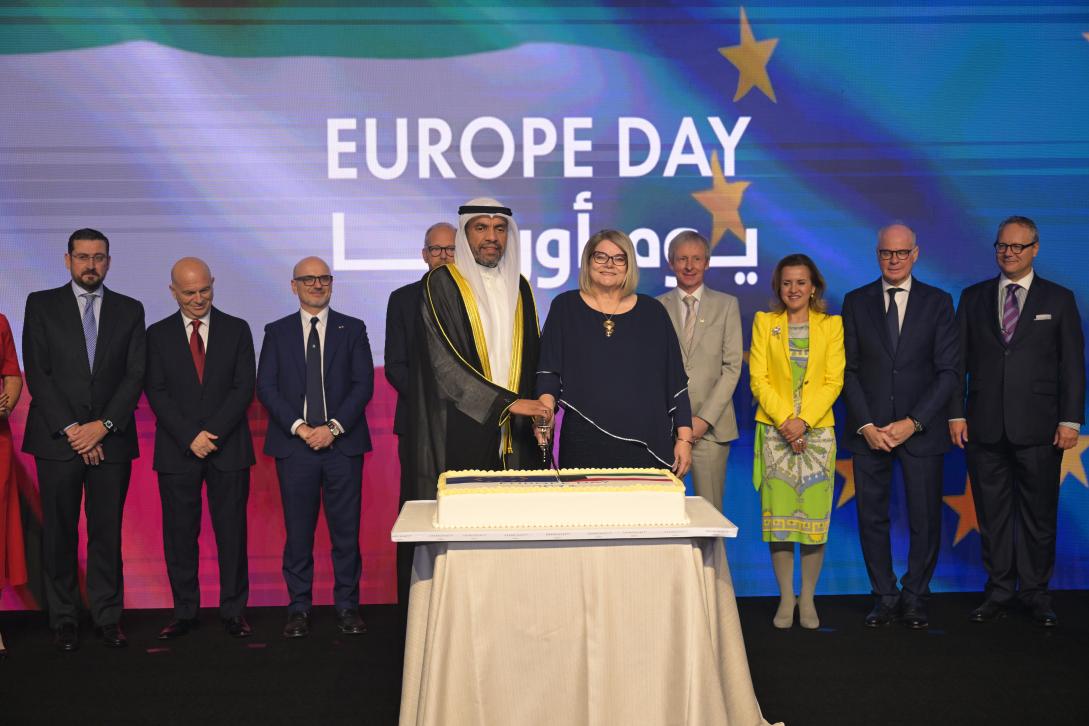 EU Ambassador and Kuwait's Foreign Minister celebrate Europe Day with EU Member States Ambassadors.