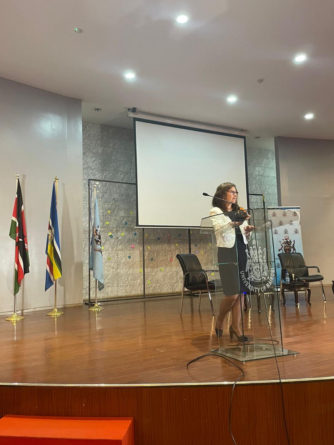 EU Ambassador addressing students at the University of Nairobi