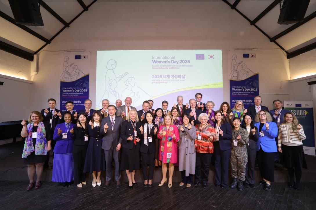 Group picture with ambassadors and speakers on International Women's Day
