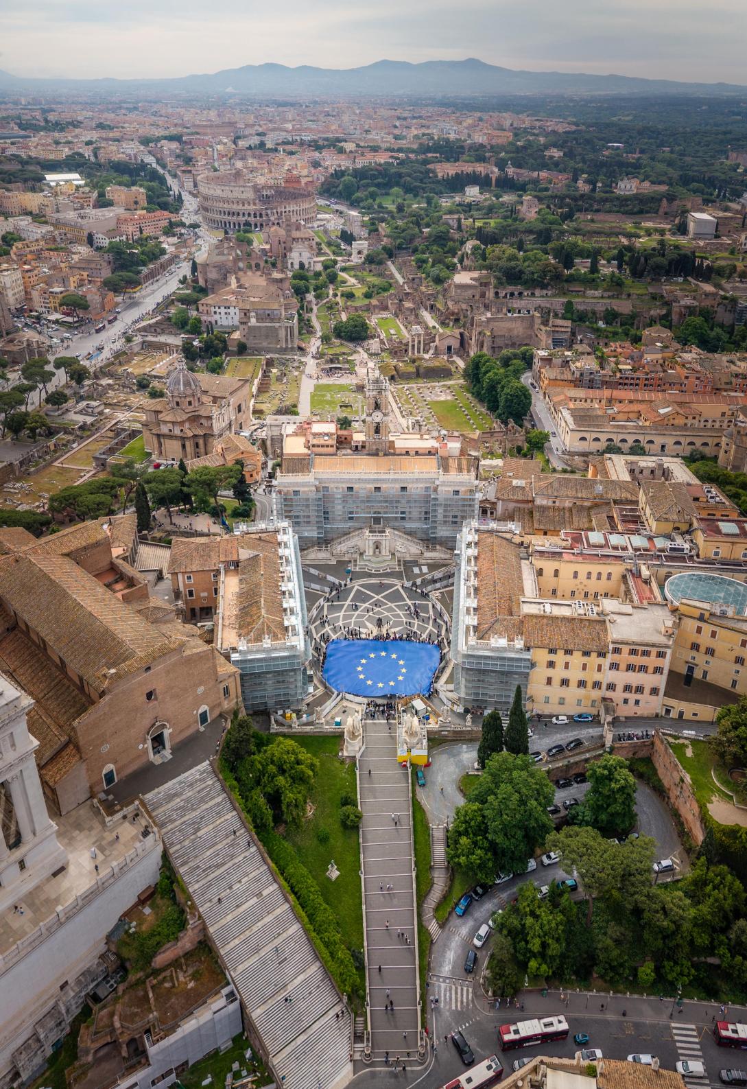 EU flag in Rome