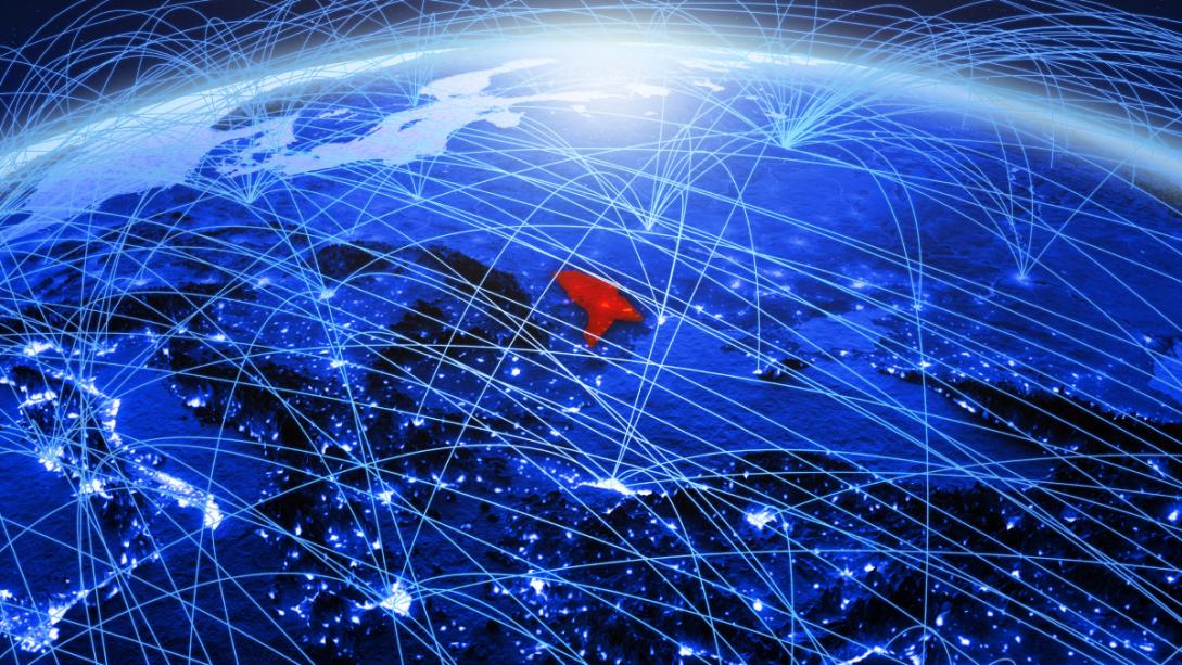 Globe concept image with Moldova highlighted.