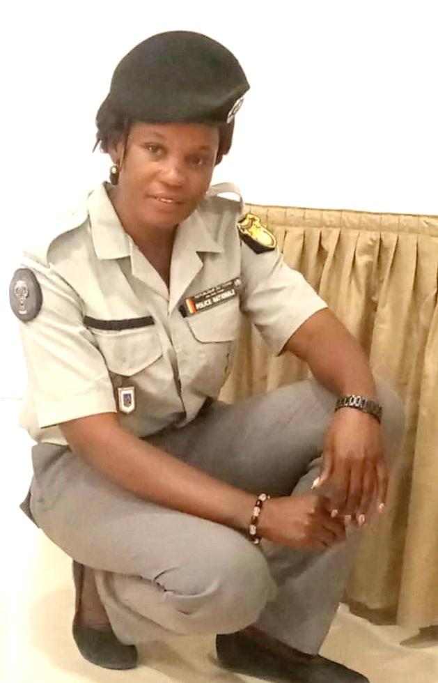 Alphonsine Allahodoum, from Chad (Tchad in French): Chef de Brigade Adjointe, Office central de la lutte contre la drogue et le terrorisme/Deputy Head of Brigade, Central office for the fight against drugs and terrorism.