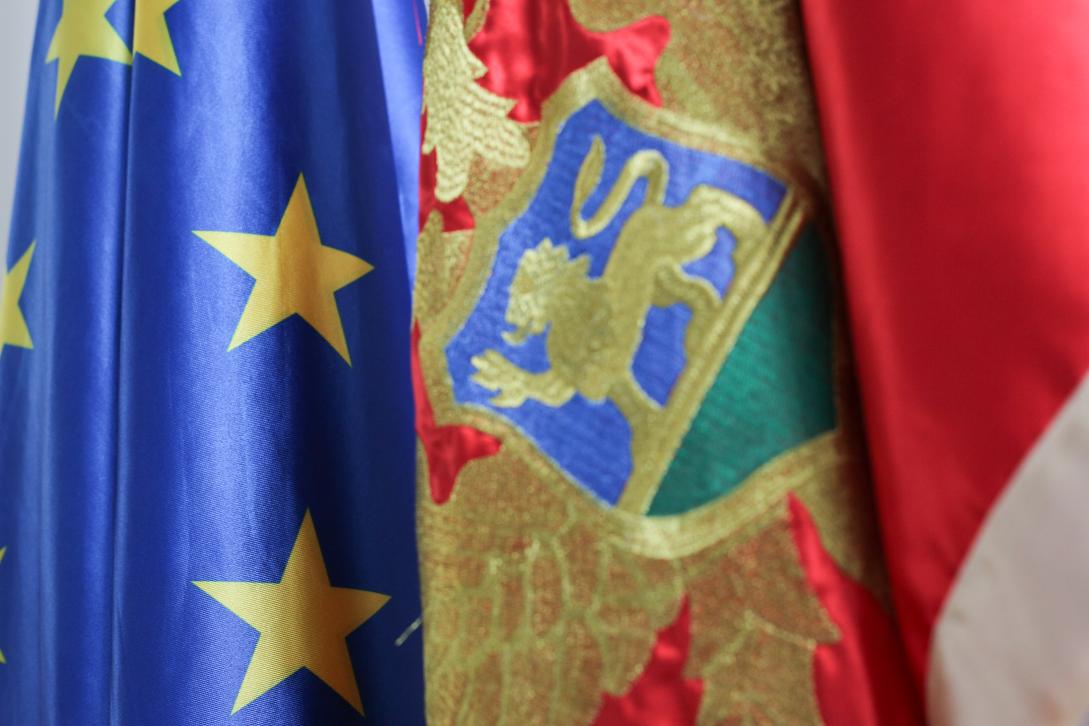 EU and Montenegro flags