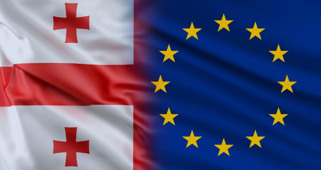 Georgia and EU flags