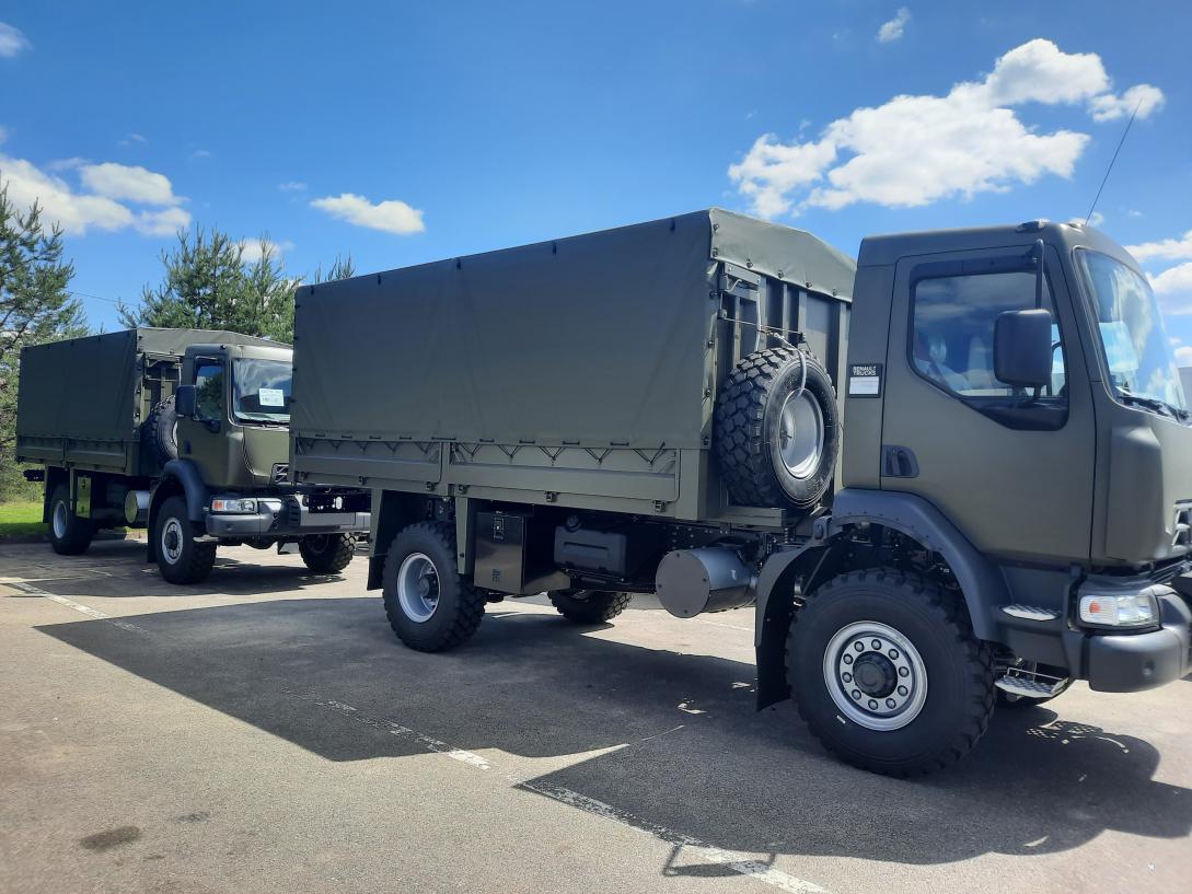 Two military trucks