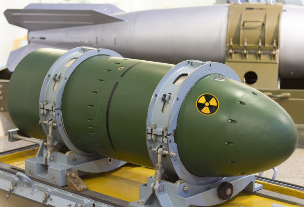 nuclear warhead on stand
